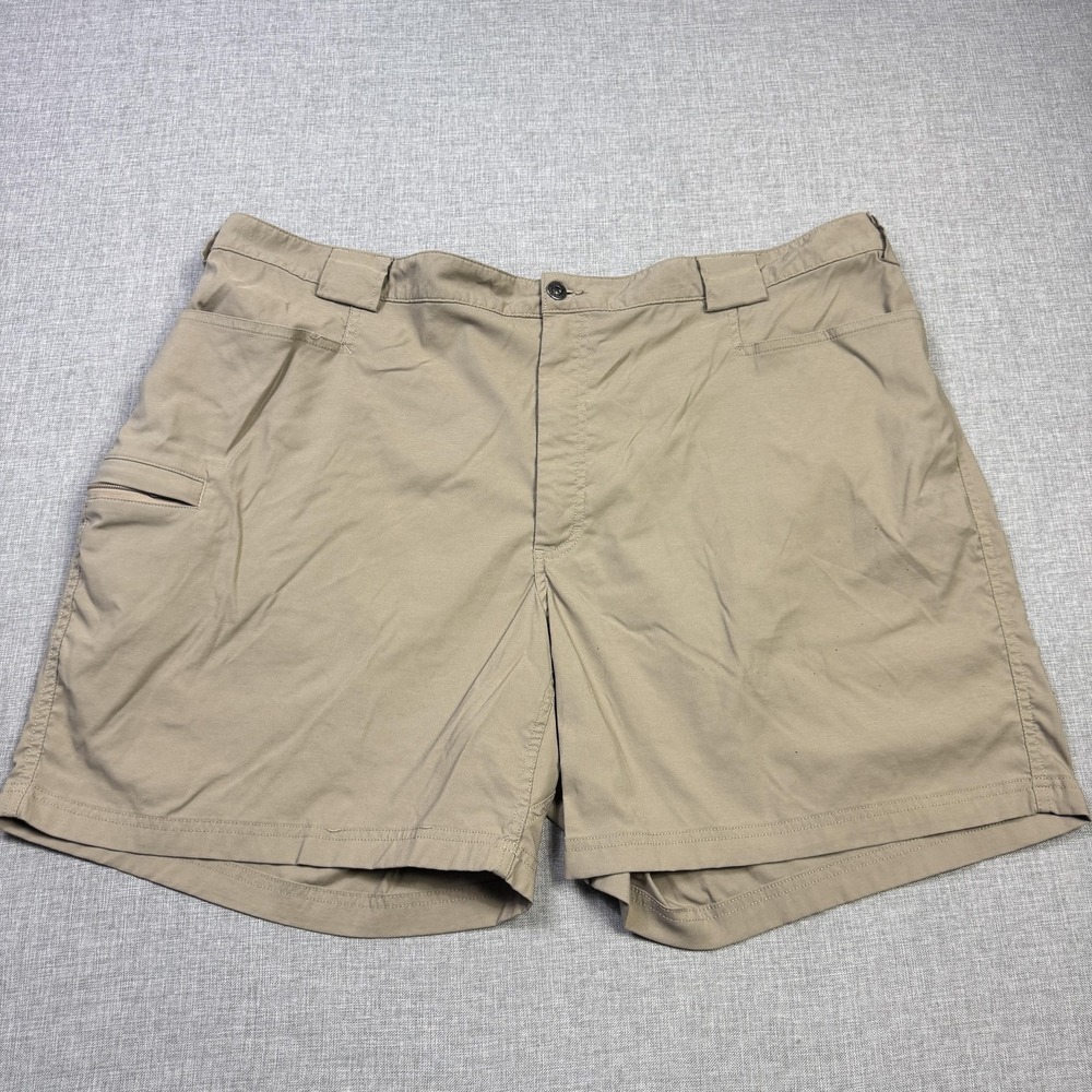 Duluth Trading Co Cargo Shorts Mens 3XL Beige Microfiber Nylon Spandex 7" Inseam